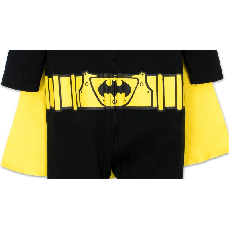 DC Comics Justice League Batman Baby Zip Up Cosplay Costume Coverall and Cape Infant , 5 of 9