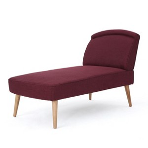 Carisia Mid Century Modern Chaise Lounge Wine - Christopher Knight Home, Red