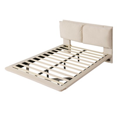 NicBex Queen/Full Size Upholstered Bed Frame with Sensor Light and Charging Station for Adults