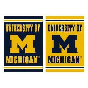 Evergreen Garden Flag Embossed Suede, University Of Michigan Double Sided Indoor Outdoor Decor 18" x 12.5" - 1 of 4