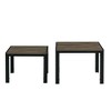 CAVINAS Coffee Tables for Living Room 23.23" Modern Square Stacking Coffee Table Nesting Coffee Table Set of 2 with Wood Finish - 2 of 4