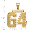 Black Bow Jewelry 14k Yellow Gold, Varsity Collection, Large D/C Pendant Number 64 - 2 of 3