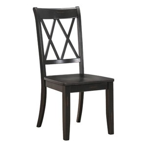 CAVINAS Dining Chair with Double-X Back Set of 2, Farmhouse Style Side Chairs with Wood Frame - 1 of 4
