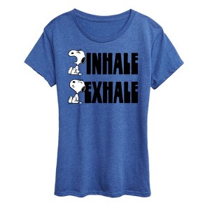Women's - Peanuts - Snoopy Inhale Exhale Short Sleeve Graphic T-Shirt - 1 of 4