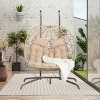 Double Patio Swing Egg Chair With Stand,Wicker Hanging Basket Chair With UV Resistant Cushions,Hammock Chair -Maison Boucle - 4 of 4