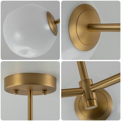 LLHZSY Cloudy Dimpled Glass Ceiling Light,19 1/2 Wide 3-Light Semi-Flush Mount Light Fixture