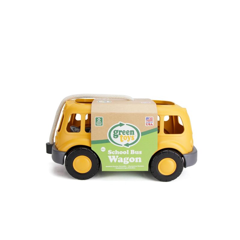 Green Toys Pull n&#39; Play School Bus Wagon, 1 of 6