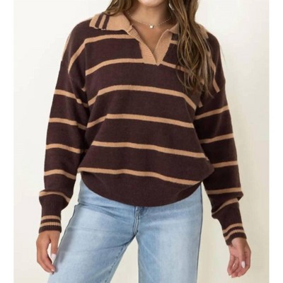 Women's Striped Collared Sweater - &merci