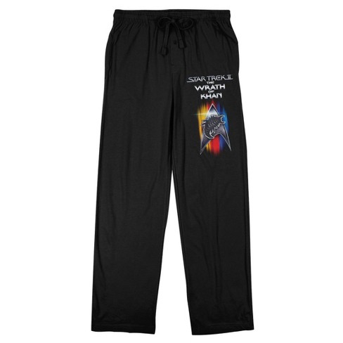 Star Trek II The Wrath Of Khan Logo Men s Black Sleep Pajama Pants Star Trek II The Wrath Of Khan Logo Men s Black Sleep Pajama Pants Small