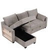 NicBex Modern 90" Pull Out Sofa Bed Convertible Sleeper Sofa with Storage Chaise and Storage Racks for Living Room - 4 of 4