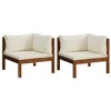 VidaXL Corner Sofas 2 pcs with Cream White Cushions Solid Acacia Wood - 2 of 4
