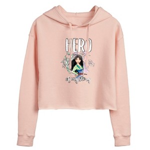 Women's - Disney - Hero Mulan Cropped Graphic Hoodie - 1 of 2
