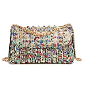Rhinestones Clutch Purses for Women Chain Shoulder Bags Sparkly Evening Bags Handbags for Cocktail Prom Party Wedding(Multicolor) - 1 of 4