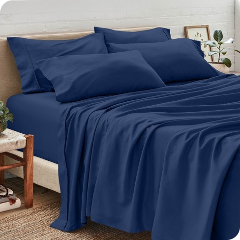 Microfiber Fitted Sheet Bare Home Color: Midnight Blue, Size: Twin