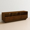 TV Stand with Drawers and Shelves, 63" Entertainment Center , Louver Design, Solid Wood Fronts, for Living Room, Media Console Cabinet - 2 of 4