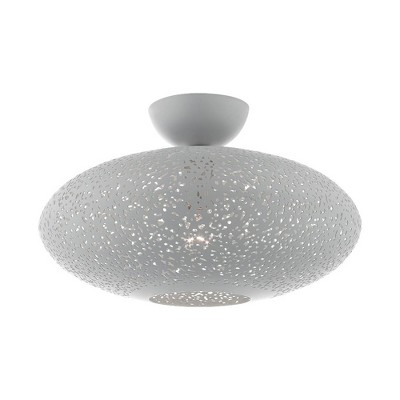 Livex Lighting Charlton 1 - Light Semi-Flush Mount in  Nordic Gray