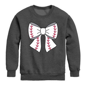 Boys' - Instant Message - Baseball Bow Graphic Long Sleeve Fleece Sweatshirt - 1 of 4