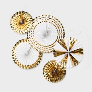 5ct Gold Paper Fans - Spritz™ - 1 of 3
