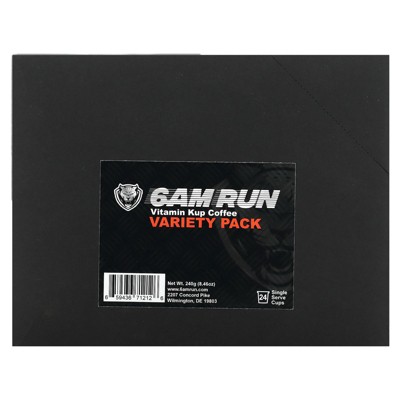 6AM Run Vitamin Kup Coffee, Variety Pack, 24 Single Serve Cups, 8.46 oz (240 g)