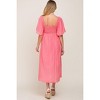 Pinkblush Coral Front Tie Ruffle Sleeve Maternity Midi Dress - 3 of 4
