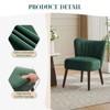 Velvet Accent Chair Set of 2, Soft Upholstered Living Room Chair with Solid Wood Legs, Armless Lounge Chair - 4 of 4
