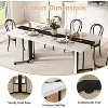 Zevemomo 70.9"Large Dining Table for 8,Farmhouse Table with Spacious Tabletop&V-Shaped Steel Base,8 Adjustable Legs for Kitchen,Dining Room-White - 2 of 4