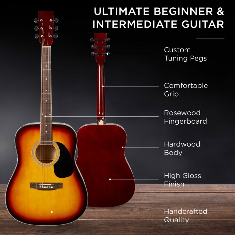 Best Choice Products 41in Full Size All-Wood Acoustic Guitar Starter Kit w/ Gig Bag, Pick, Strap, Rag, 4 of 9