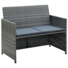 vidaXL 4 Piece Patio Lounge with Cushions Set Poly Rattan Gray - 2 of 4