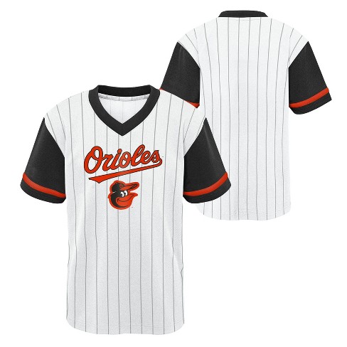 MLB Baltimore Orioles Boys' White Pinstripe Pullover Jersey - L