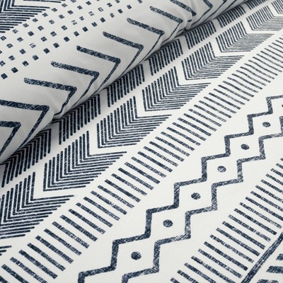 Hygge Geo Navy and White Cotton King Duvet Set