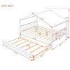 CAVINAS Twin Size Bed Frame, Wooden House Bed with Pull-Out Trundle, House-Shaped Bed for Kids, Teens, Girls, Boys - 4 of 4