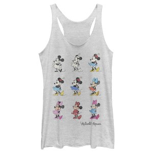 Women's Mickey & Friends Evolution of Minnie Mouse Racerback Tank Top - 1 of 4