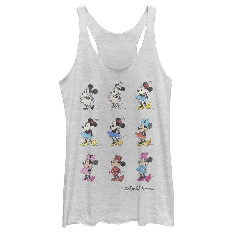 Women's Mickey & Friends Evolution of Minnie Mouse Racerback Tank Top, 1 of 5