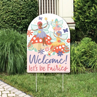 Big Dot of Happiness Let's Be Fairies - Party Decorations - Fairy Garden Birthday Party Welcome Yard Sign