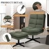 Swivel Accent Chair with Ottoman, Modern Criss-Cross Legs Living Room Chair for Home- Green - 4 of 4