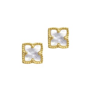 Adornia Flower Mother of Pearl Stud Earrings - 1 of 4