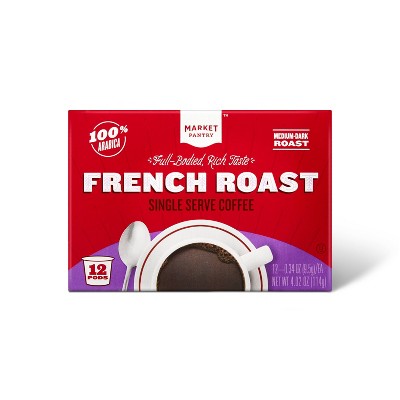 100% Arabica French Roast Dark Roast Coffee - Single Serve Pods - 12ct - Market Pantry™