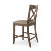 Okak Set of 2 Farmhouse Counter Height Bar Stools for Dining Rooms,High Hollow Back Upholstered Counter Bar Stools Without Arm - 4 of 4