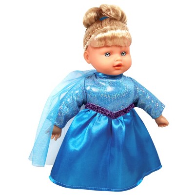 Princess Ella Doll Stroller Set with Blue Gown and Pink Stroller