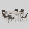 Cape Coral 7pc Aluminum & Wicker Glass Outdoor Patio Dining Set: Weather-Resistant, 6-Seater - Christopher Knight Home - 2 of 4