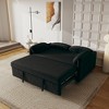 TUYOHW 54-inch Modern Convertible Sofa,Velvet Sofa Bed with Storage Pockets,Retractable 2-in-1 Loveseat for Living Room,Small Space - 4 of 4