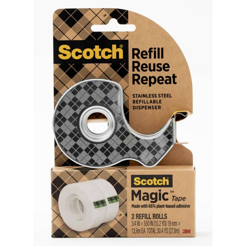 Scotch Magic Stainless Steel Refillable Tape Dispenser, 1 of 17
