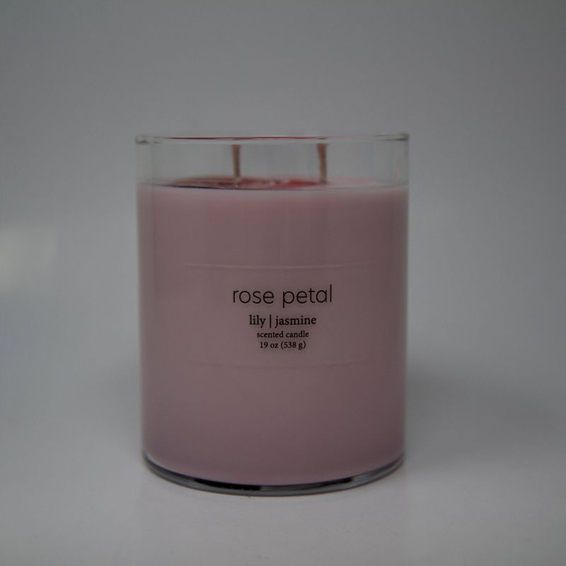 19oz Glass Jar 2-Wick Rose Petal Candle - Room Essentials&#8482;, 2 of 4
