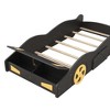 Okak Twin Platform Bed Frame with Wheels and Storage Race Car-Shaped  Bed with Rails for Kids Noise-Free Strong Wood Slats Easy Assembly, Black - 4 of 4