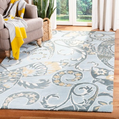 Wyndham Blue and Multicolor Hand-Tufted Wool Area Rug 5' x 8'