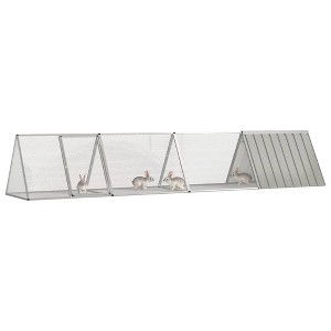vidaXL Rabbit Cage Anthracite Galvanized Steel Large Rabbit Cage - Gray 158.9" x 31.7" x 28" - 1 of 4