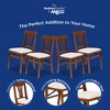 MECO Stakmore Urn Premium Solid Wood Dining Table Folding Chair Set with Fabric Padded Upholstered Seat, 4 Pack, Fruitwood/Blush - 2 of 4