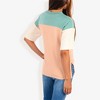 Anna-Kaci Women's Color Block Knit Top with Crew Neck and Short Sleeves, Casual Loose Fit Comfortable Blouse - 3 of 4