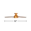 52" Casa Vieja Elite Modern Hugger Indoor Ceiling Fan with Light LED Remote Control Soft Brass Walnut Brown Opal Glass for Living Room Kitchen House - 4 of 4