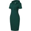 Women's Casual Long Sweatshirts 3/4 Sleeve Hooded Bodycon Dress with Kangaroo Pocket - 3 of 4